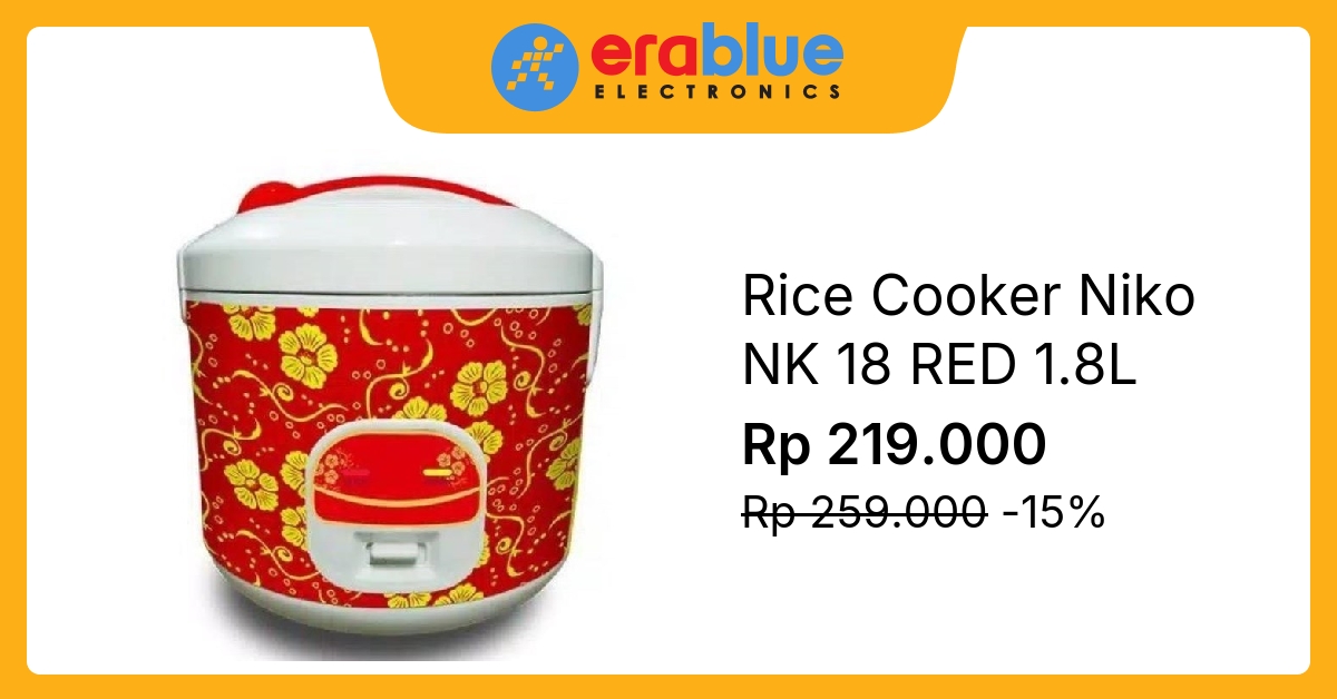 Rice Cooker Niko NK 18 RED 1.8L erablue.id
